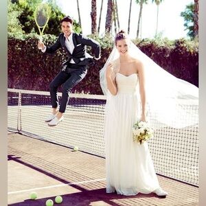 RARE J.Crew Marbella Strapless Silk Wedding Gown Dress Champagne Color